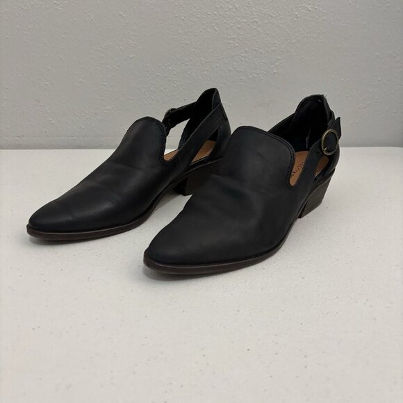 Lucky Brand Myndo Loafer Booties Pointed Toe Leather Women 6.5M - Picture 1 of 11
